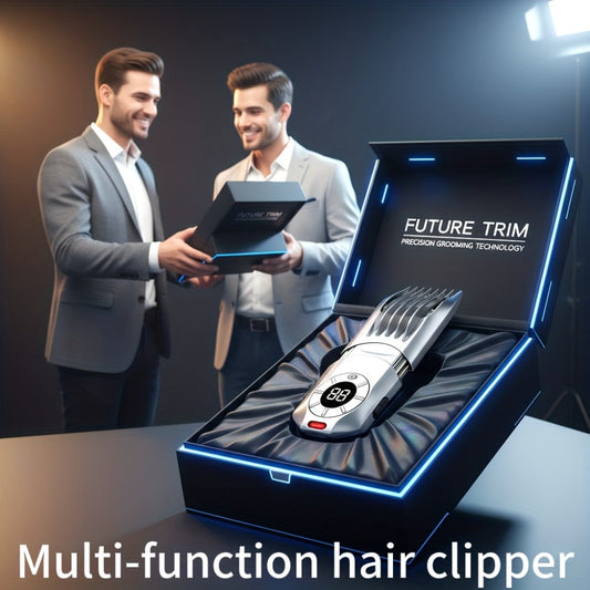 Professional Electric Hair Clipper Set for Men – 5-Speed LED Display Rechargeable Beard Trimmer & Hair Carving Kit
