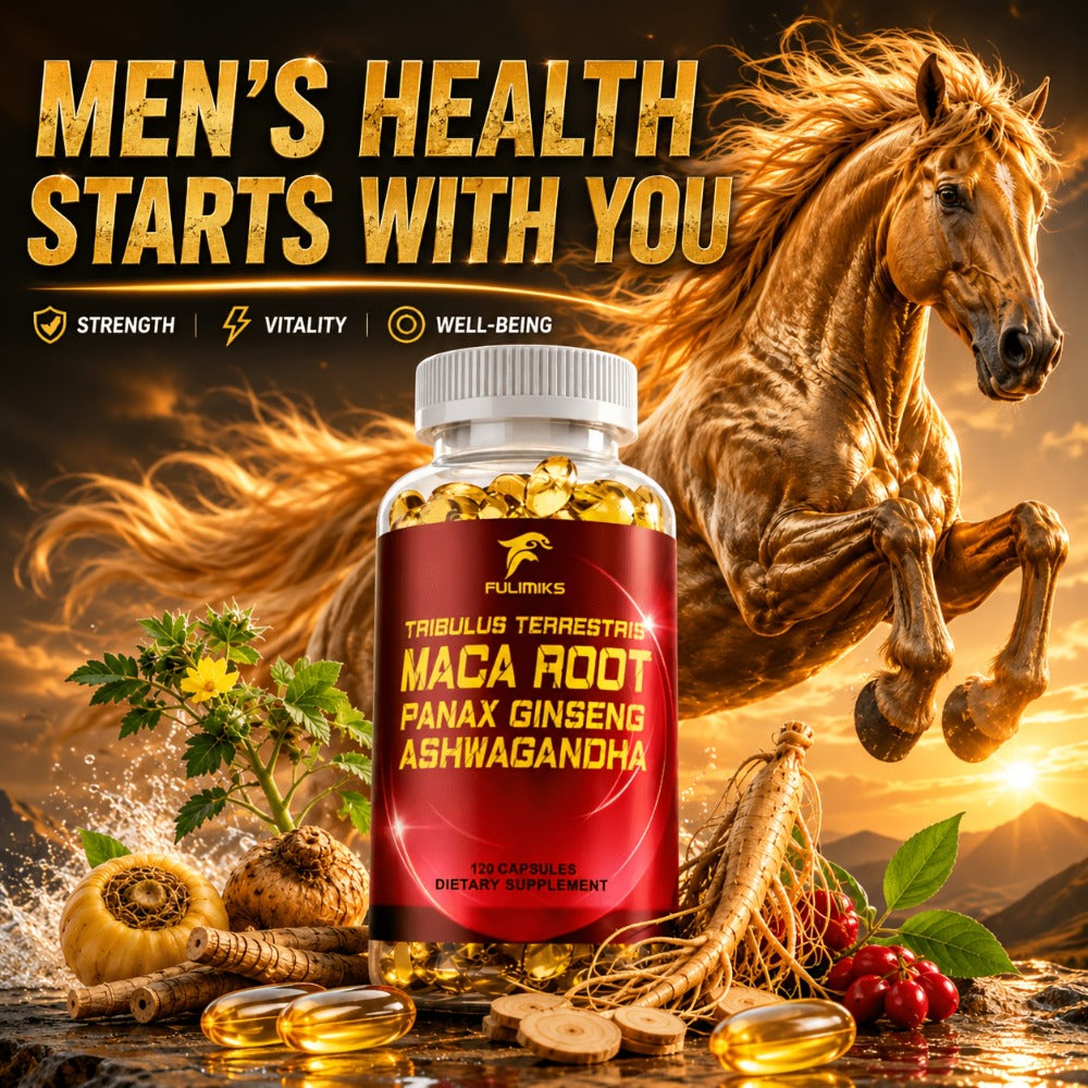 Tribulus and Maca Men's Health Supplement Vegetable Capsules, 120 Count in One Labeled Bottle