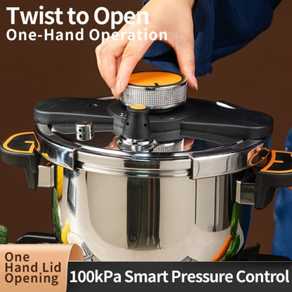 Pressure Cooker Stainless Steel with One-Twist Lock Lid, Induction & Gas Compatible Stew Pot in 1.32gal