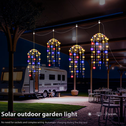 Solar Hanging Jellyfish Lights Outdoor 4 Pack for Garden, Pathway and Patio Lighting, with the Listed Configuration