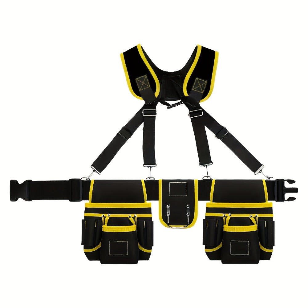 Tool Belt Multi-Pocket Tool Pouch Bag Adjustable Waist Tool Organizer for Electricians for Entryways, Bedrooms and Living Spaces