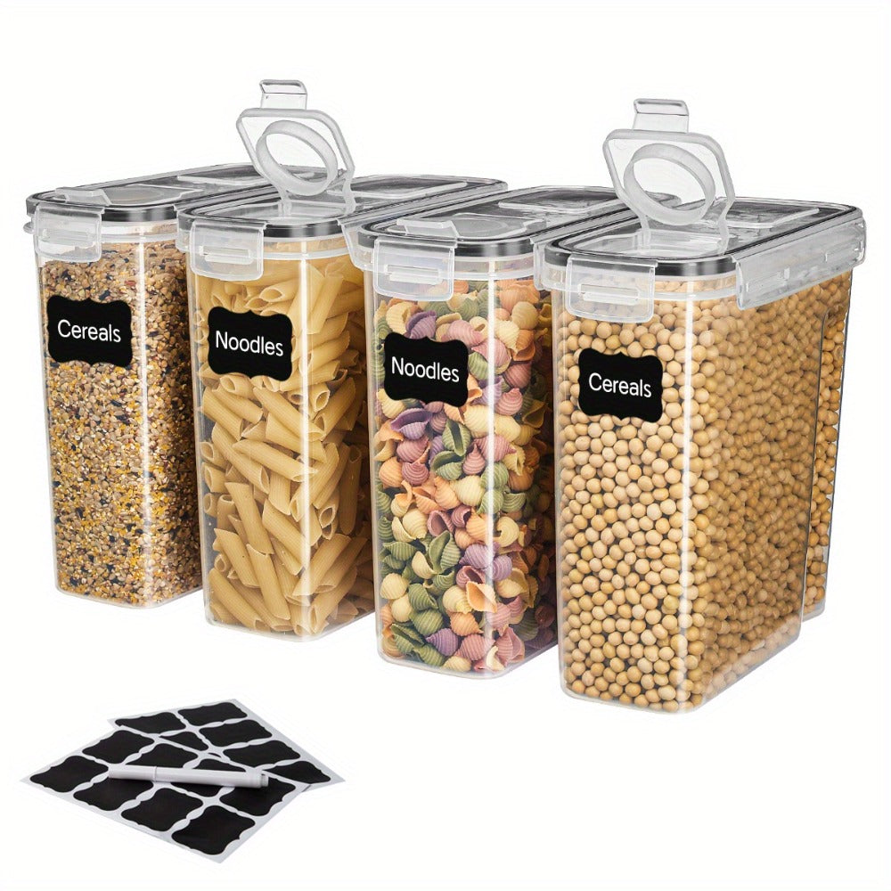 Pantry Jar Food Storage Organizer Eight-Piece Set with 84.54oz or 1.06-Gallon Canisters for Kitchen and Pantry Organization