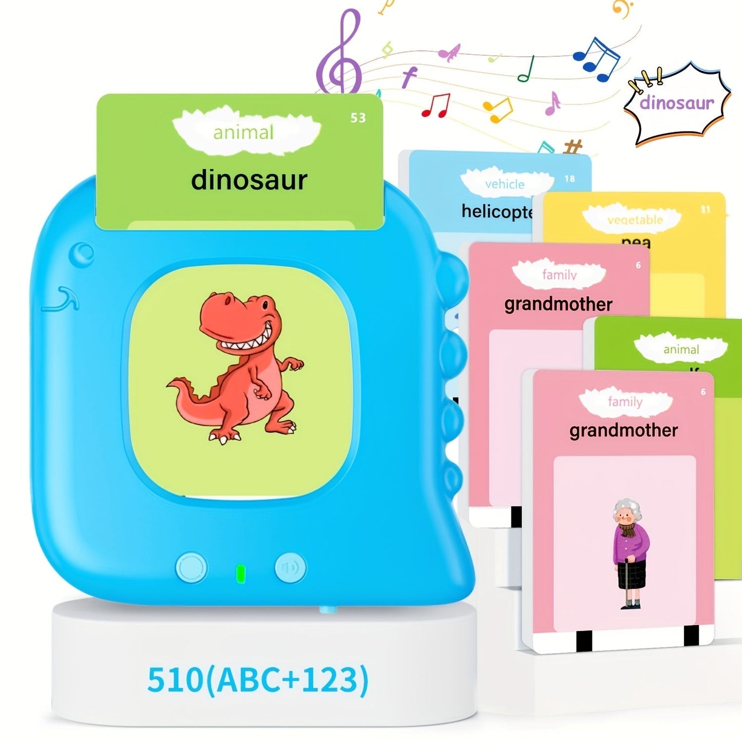 Talking Flash Cards for Kids 224 & 510 Words, Electronic Language Learning Device for Preschoolers Ages 3-6