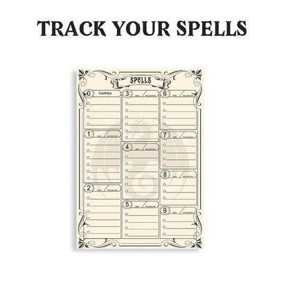 DnD 5e Character Sheet Set with Spell Tracker, A5 Player Journal for Dungeons & Dragons Campaigns