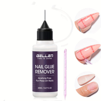 Nail Glue Remover 20ml Precision Needle Applicator Acetone Free – Fast Acting No-Mess Formula for Press On Nails Gel X Nail Tips Fake Nails
