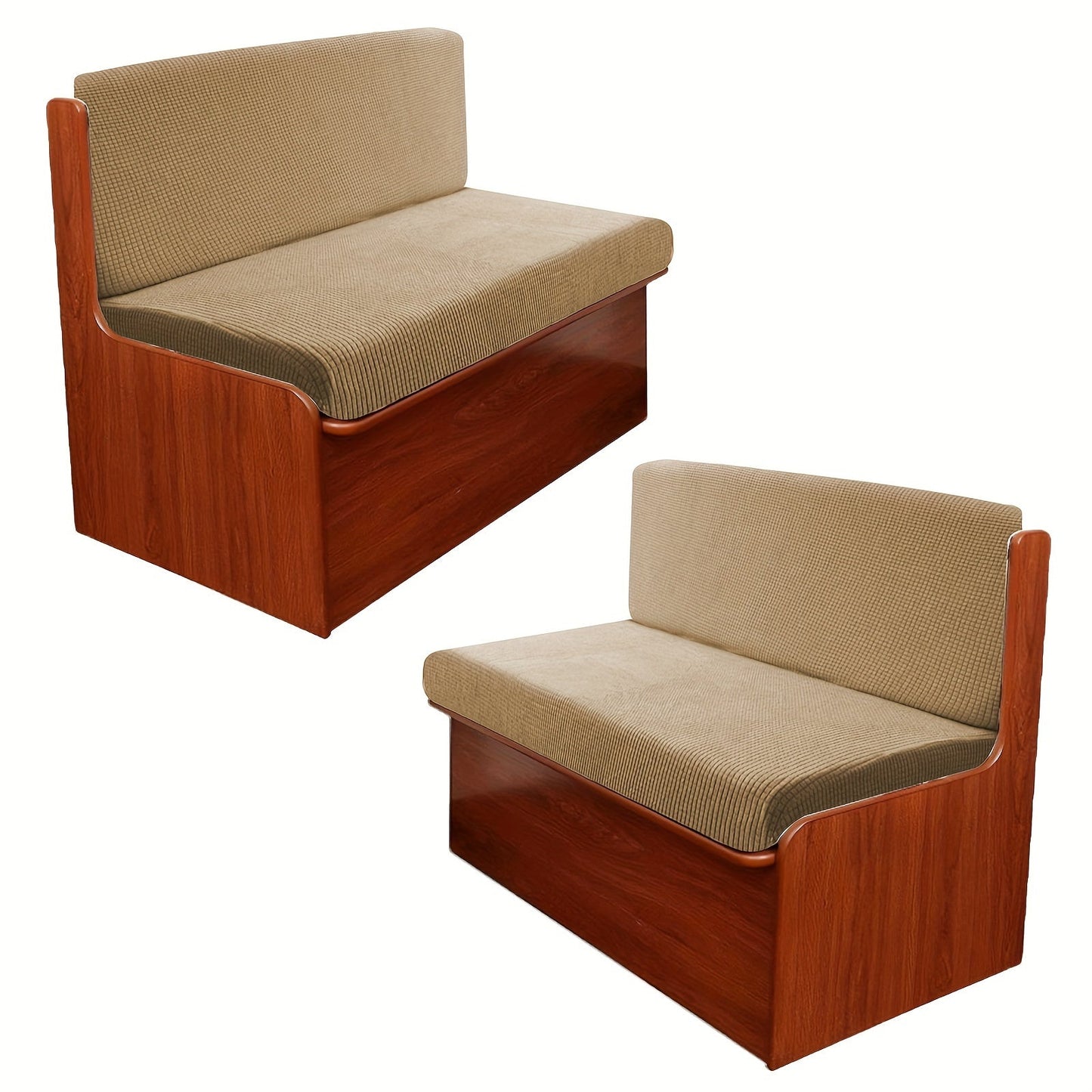 RV Dinette Cushion Covers 4 Piece Set Stretch Jacquard Slipcovers for Booth Seats Machine Washable Anti-Pet Hair Dustproof RV Camper Van