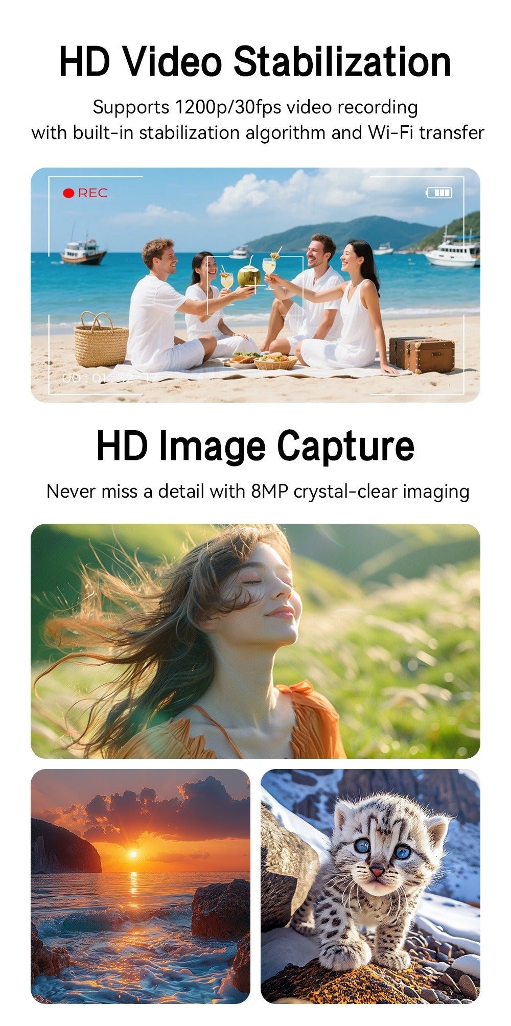Smart Glasses with Camera and Bluetooth, 8MP Camera Eyewear with Translation, Object Recognition, Touch Control and Bluetooth Audio