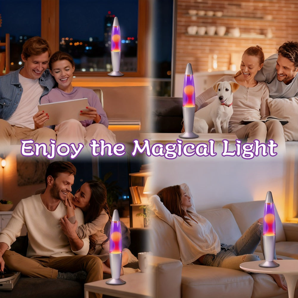 Lava Lamp 16 Inch for Bedroom Living Room Office, Relaxing Liquid Motion Lamp with Purple Water Yellow Wax