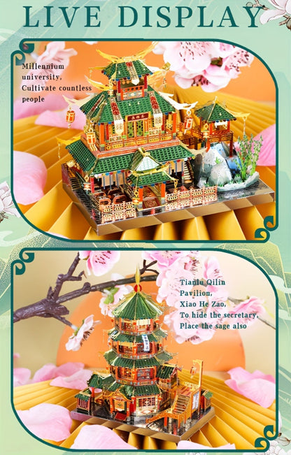 Chinese Street View Metal Model Kit, MU 3D Puzzle Traditional Architecture, Tianloc Pavilion Chiya Chai Tea House Drunk Xiao Lou