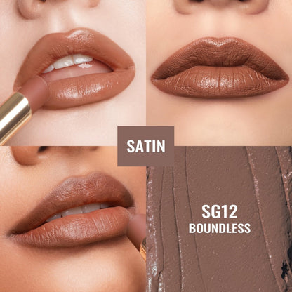 Oulac Nude Satin Lipstick Set 12g Each – Lightweight Moisturizing Full Coverage Cream-to-Satin Formula, Skin-Flattering Nude Lip Color