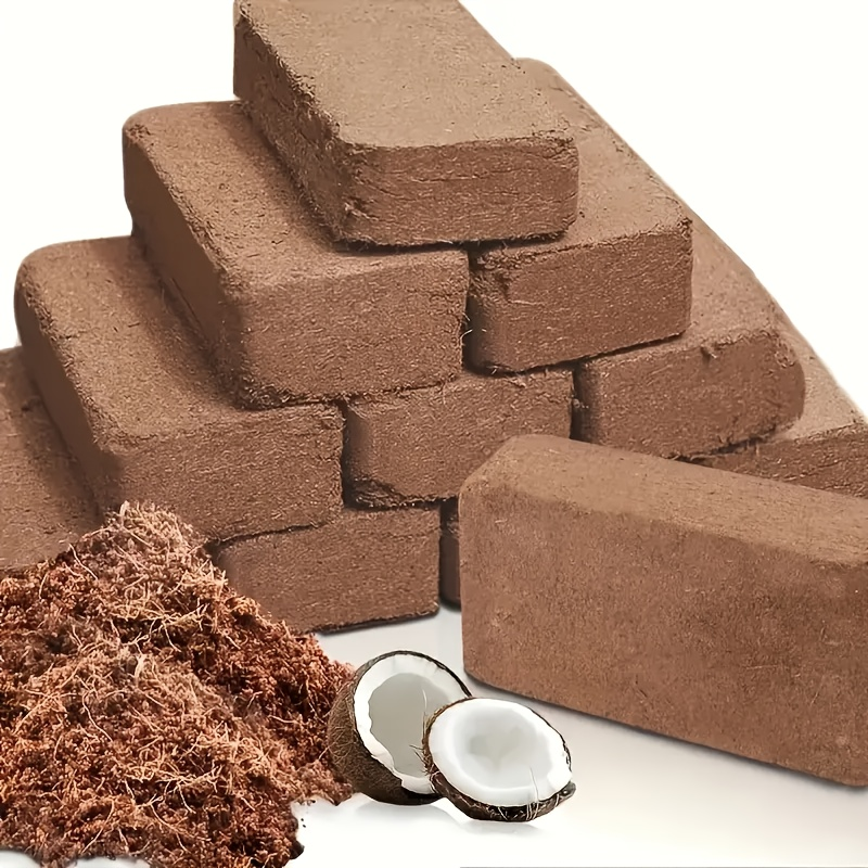 Coco Coir Bricks Natural Coconut Fiber Planting Soil | Compressed Coir Block Expands 6x for Hydroponics Potting Mix Garden Beds | 200g 400g