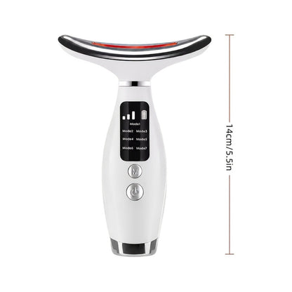 Face Neck Massager Rechargeable Beauty Device - 7 Massage Modes Electric Facial Lifting Tool for Women - Neck Massager Gift for Mom