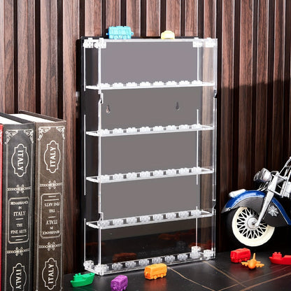Wall Mounted Display Case 5-Tier for 40 Figurines Clear Acrylic Showcase with Built-In Stands & Mounting Hardware for Action Figures Funko