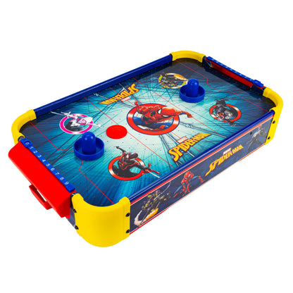Spider-Man Tabletop Air Hockey Table Officially Licensed Marvel, Wood Electric Air Hockey Game for Kids Ages 5+