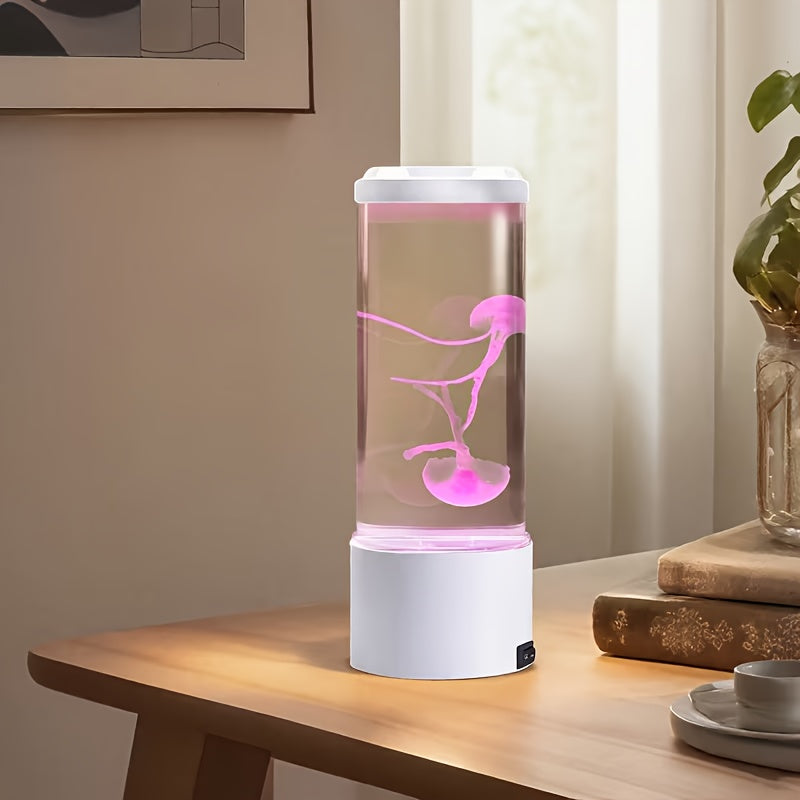 Jellyfish Lamp Deep Sea Atmosphere Night Light - Lifelike Color Changing LED Jellyfish Lava Lamp for Bedroom