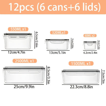 Container Set Food Storage Organizer with Locking Plastic Lids in 12-, 24- or 48-Piece Options