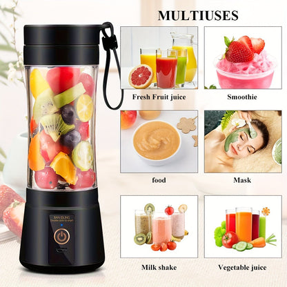 12.85-Ounce Six-Blade Slim Portable Blender Cup with Rechargeable Base and Five Color Options