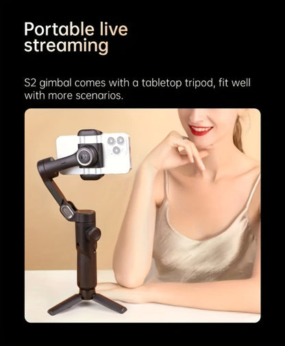 AOCHUAN Foldable 3-Axis Gimbal Stabilizer with Extendable Pole & Panoramic Gesture Control, AI Face Tracking Phone Gimbal