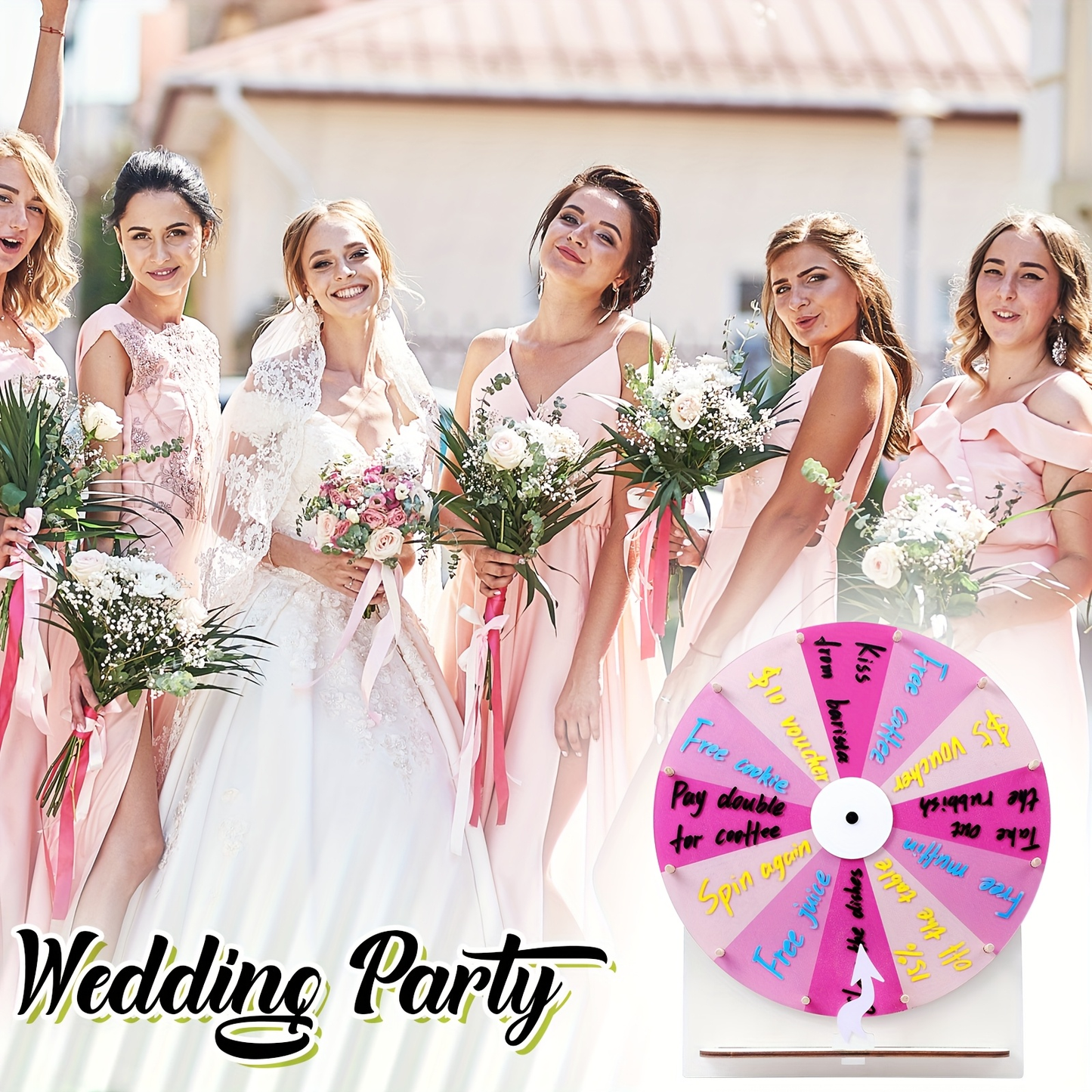 Spinning Prize Wheel 11.4 Inch Erasable Raffle Spin Wheel with Stand Tabletop Roulette Spinner for Wedding Party Family Game Night Classroom
