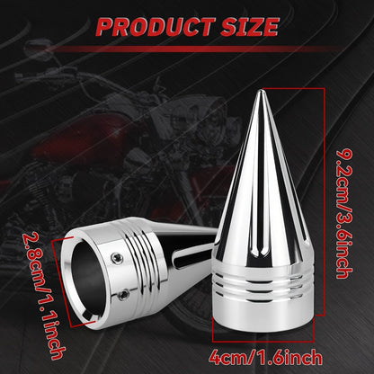 CNC Spike Motorcycle Front Axle Nut Covers Caps 3.6" – Fits Harley Touring Street Glide Road King Electra Glide Tri Glide 2008-Later