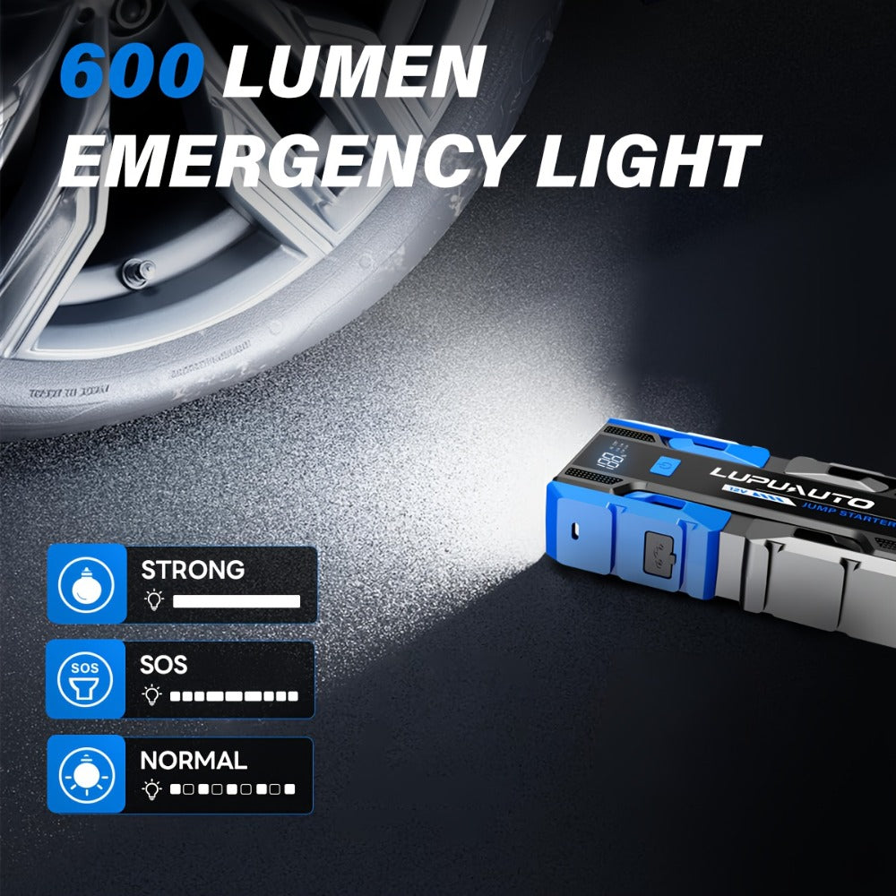 12V Jump Starter Kit with LP-K23 5000A-Labeled or 011B Model, Digital Display, LED Light, USB Outputs and Case