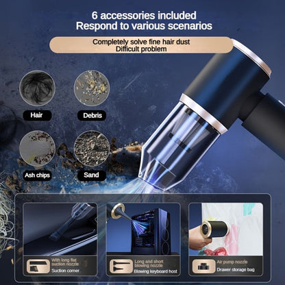 Cordless Vacuum Cleaner 6KPA Suction with Blow Air Function, Portable Handheld Car & Home Vacuum