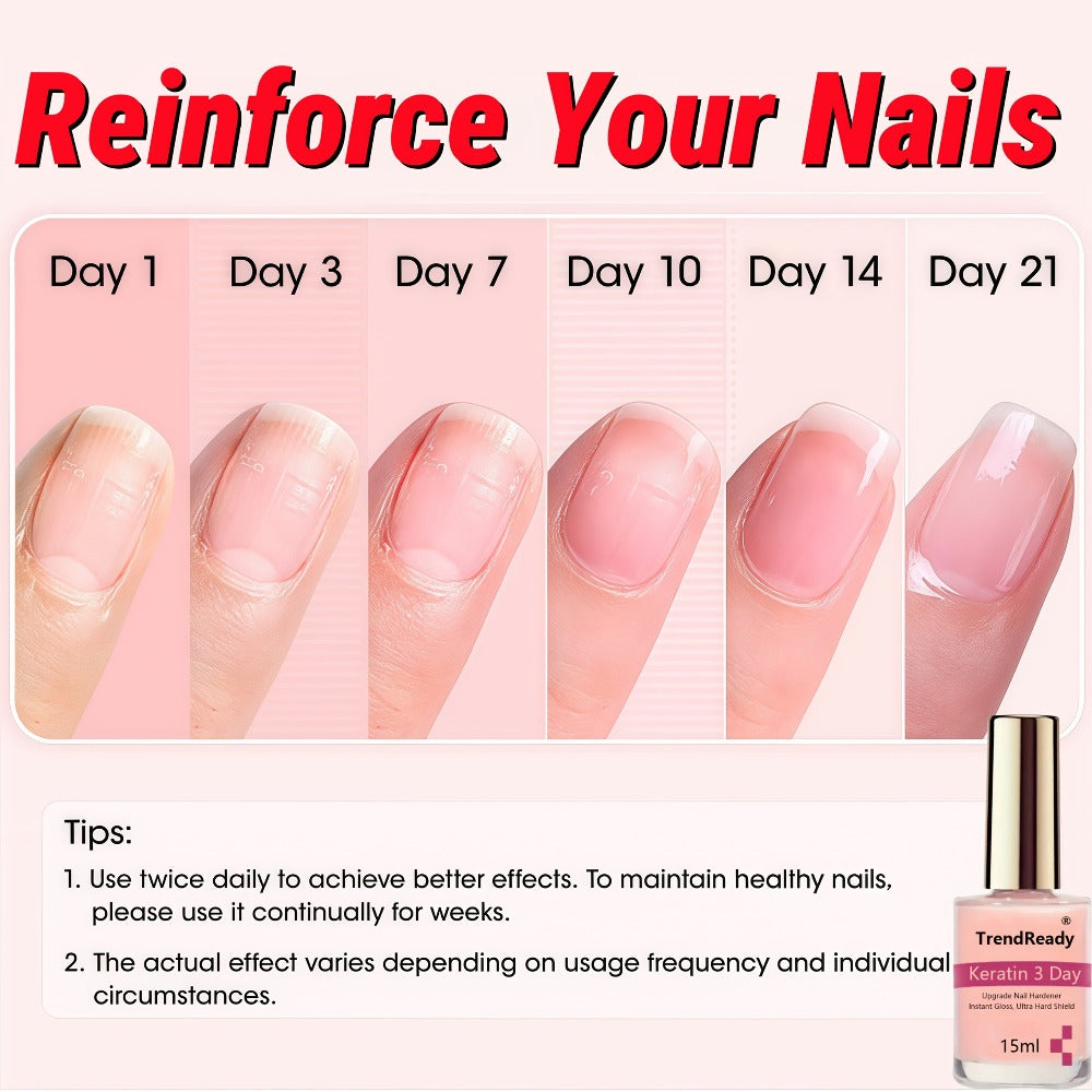 Nail Hardener Base Coat 2 Pack – Protein Repair Strengthener Treatment, HEMA-Free, Ridge Filler, Clear Polish for Weak Brittle Peeling
