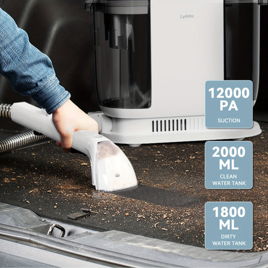 Lydsto Portable Carpet Cleaner 2-in-1 Wash & Dry, 12KPa Suction Fabric Shampooer with Self-Cleaning