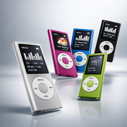Portable MP3 Music Player with 1.8" LCD Display, Compact Digital Audio Player with FM Radio, Voice Recorder