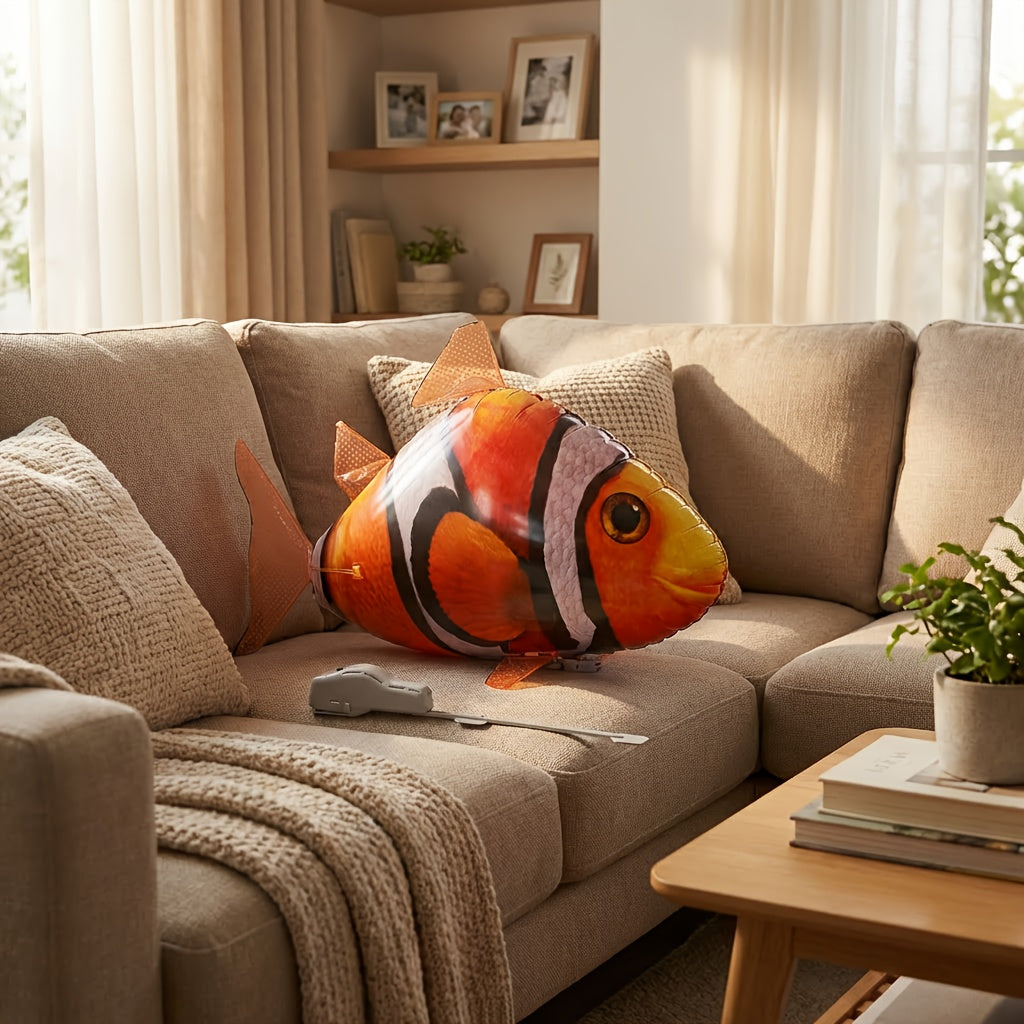 RC Inflatable Clownfish Balloon, Remote Control Flying Fish Toy for Kids Birthday Party, Wedding & Home Decor