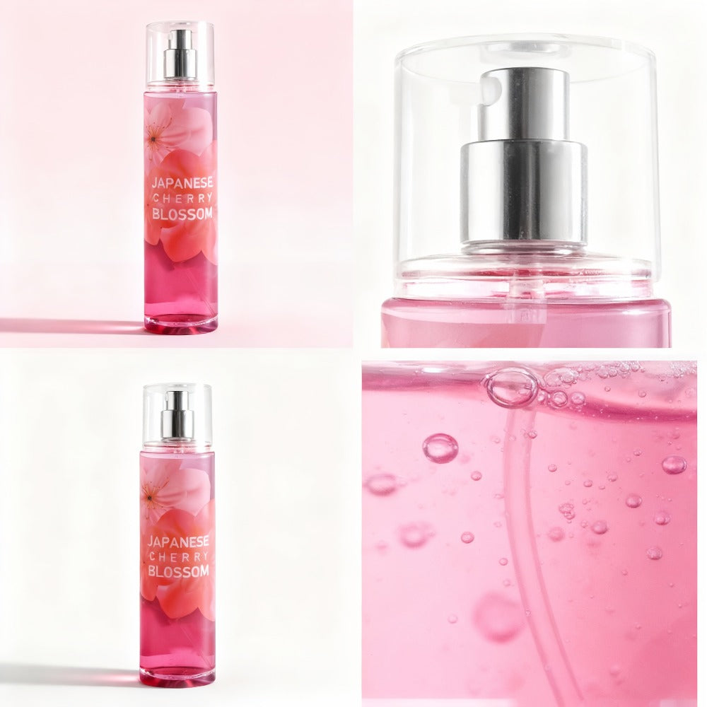 Cherry Blossom Body Mist for Women, Pheromone-Infused Sakura & Rose Fruity Floral Scent, 7- Spray