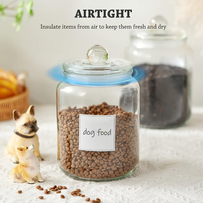 Half Gallon Glass Jars with Lids Airtight Set of 4, Large Clear Storage Containers for Pantry, Kitchen & Laundry Room