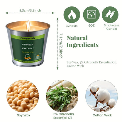Citronella Candles Set 4 Pack Outdoor Indoor Bug Repellent Candles for Patio BBQ Garden Yard Camping Party Deck Holiday Gift Fall Candles