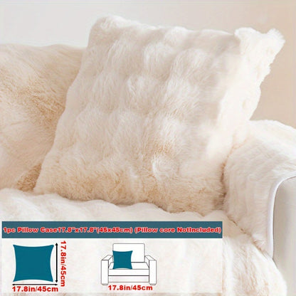 Sofa Cover Thick Faux Rabbit Plush Panels with Backing Detail for Seat, Armrest, Backrest or Pillowcase