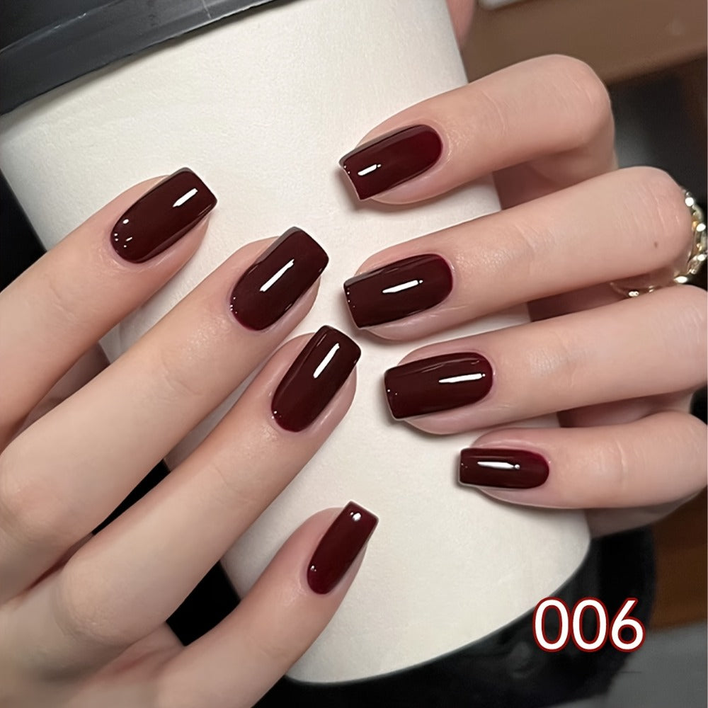 Gel Nail Polish Nine-Piece Ancola Red Solid Gel Set for Gradient and Ombre Nail Art in One Grid Case