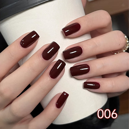 Gel Nail Polish Nine-Piece Ancola Red Solid Gel Set for Gradient and Ombre Nail Art in One Grid Case