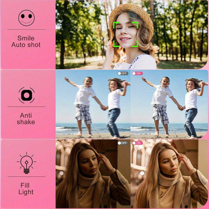 4K Dual Screen Digital Camera 18X Zoom Vlogging Camera with Anti-Shake 64GB Card & 2 Batteries