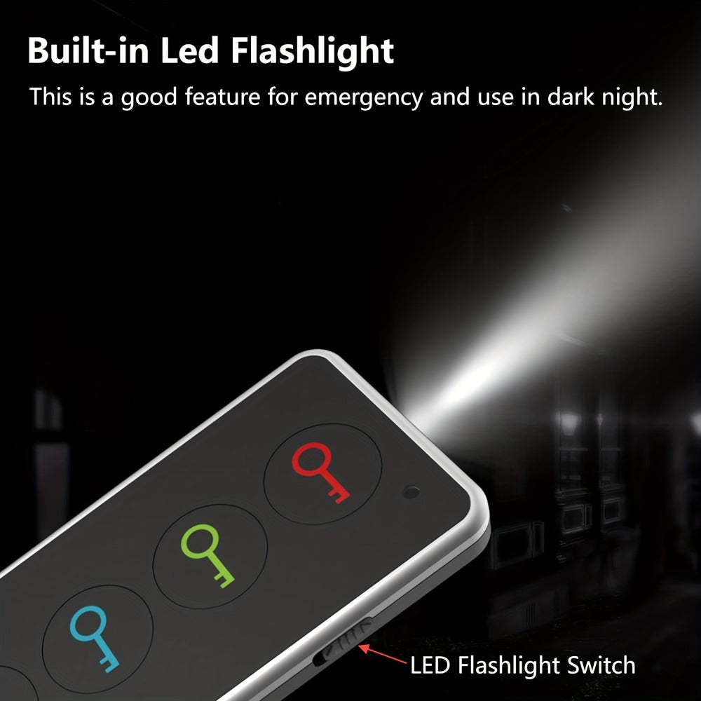 4-Receiver Wireless Key Finder 100ft Range with LED Flashlight – RF Item Locator for Keys Phones Wallets TV Remotes, No App No Bluetooth