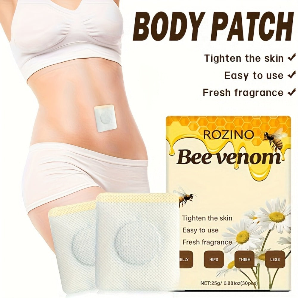 Bee Venom Navel Patches 30pcs – Natural Botanical Belly Button Patches for Body Wellness, Detox & Self Care, Long-Lasting Adhesion