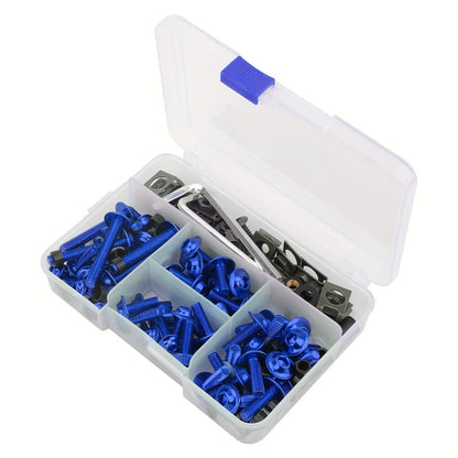 Motorcycle Fairing Bolt Kit 177-Piece CNC Anodized Aluminum Screws for Fairings Windshield Fuel Tank Body Panels