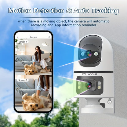 Security Camera QW2 Dual-Lens Outdoor PTZ Model with IP66, Auto Tracking, Two-Way Audio and Four Pack Options