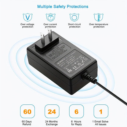 Fixed 12V 3A AC/DC Power Adapter with 36W Label, US Plug and Ten Interchangeable Connector Tips