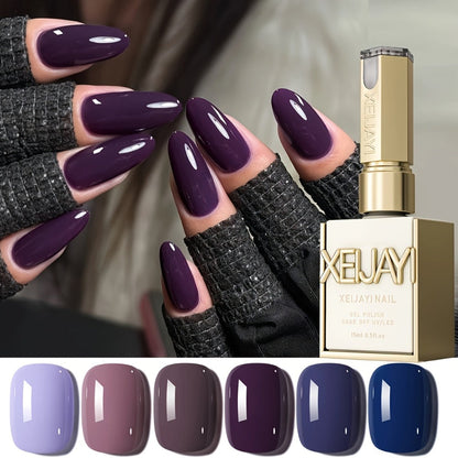Gel Nail Polish 6-Color Electroplating-Finish Set with Shades M88-M93 in 0.51oz Bottles and UV/LED Soak-Off Cure