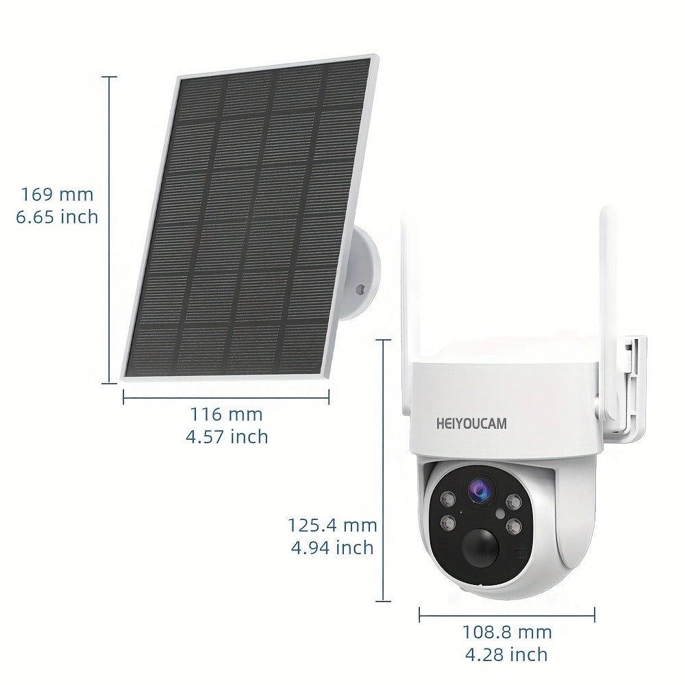 3MP Solar PTZ Outdoor Security Camera with 360-Degree Movement Label and One- or Four-Camera Options