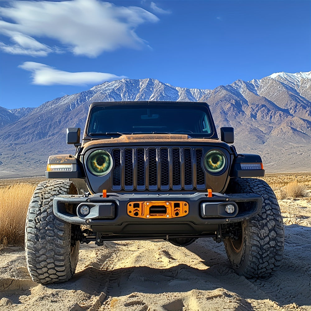 3D Beast Eye Headlight Stickers – Funny Car Headlight Decals for Jeep Round Headlights, Truck Body, Bumper & Window Decoration