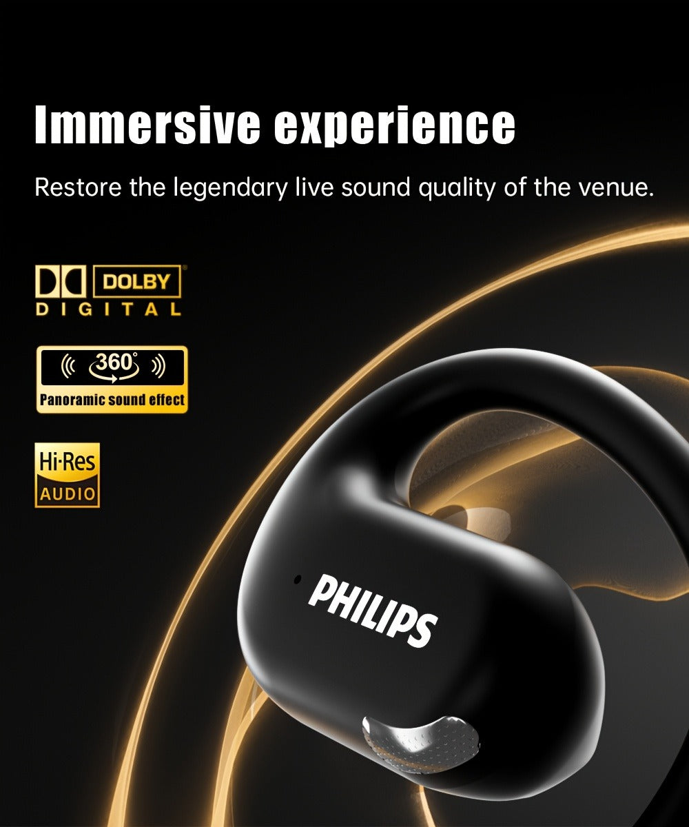 Philips TAT2739 Open-Ear Wireless Headphones AI Call Noise Reduction 360 Spatial Sound for Bedside Audio, Alarms and Room Entertainment