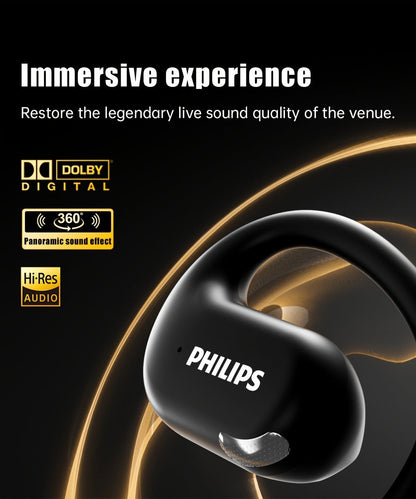 Philips TAT2739 Open-Ear Wireless Headphones AI Call Noise Reduction 360 Spatial Sound for Bedside Audio, Alarms and Room Entertainment