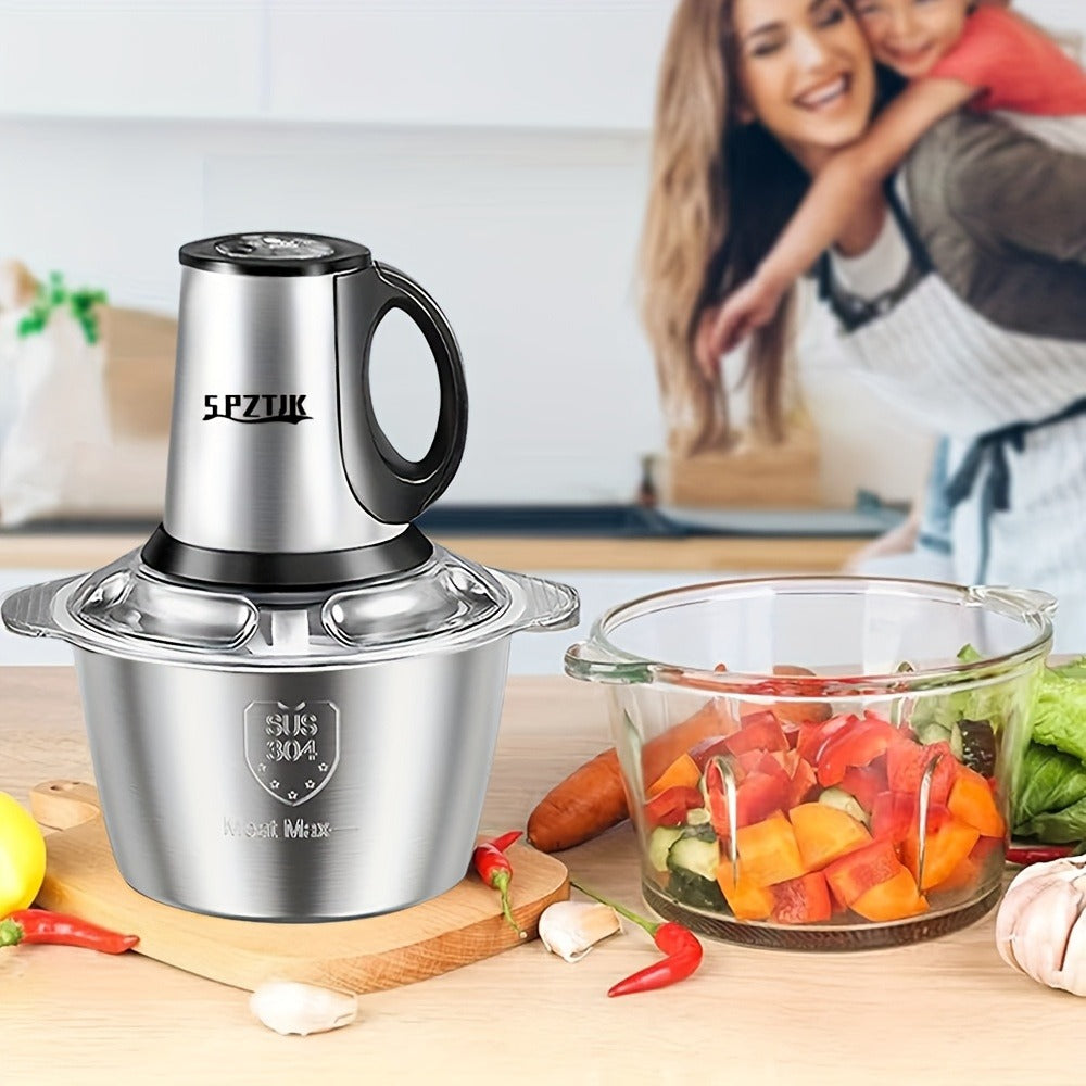 Electric Food Chopper with 2 Bowls & Dual-Level Blades, Mini Food Processor for Grinding Meat Chopping Nuts Salad Prep
