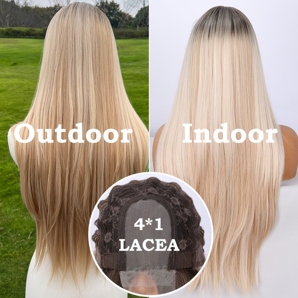 Synthetic Wig 4x1 U-Part Lace Front Bob, 14-Inch Middle Part with Six Color Choices for Cosplay