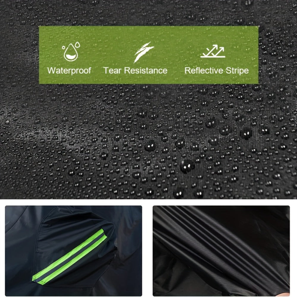 210T 6-Layer Full Car Cover for SUV & Sedan – All Weather Waterproof, UV, Snow & Dust Proof with Reflective Strips – XL & XXL Black